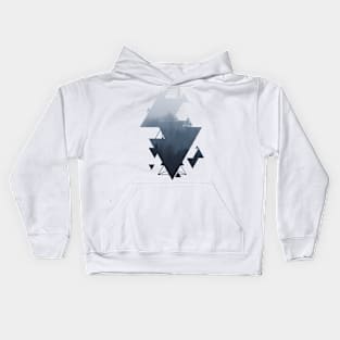 Geometric Triangles Misty Forest Kids Hoodie